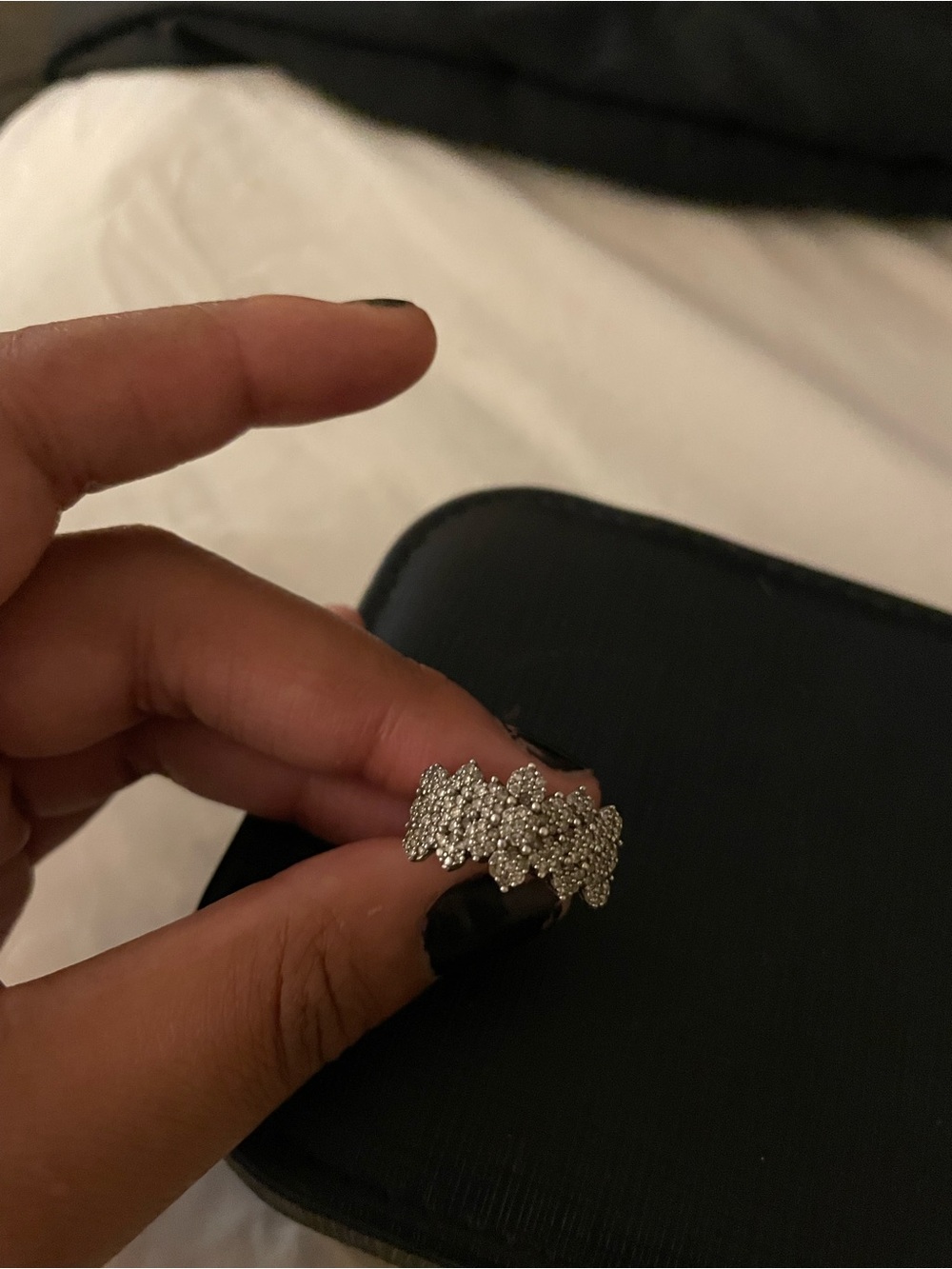Sparkling Cluster Silver Ring - Silver